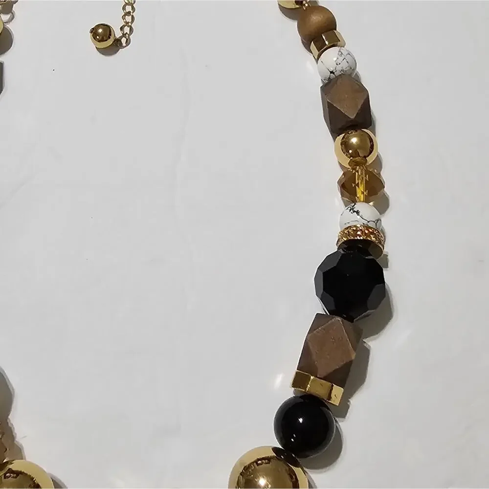 Kate Spade Chunky Beaded Neutral Statement Necklace‎
